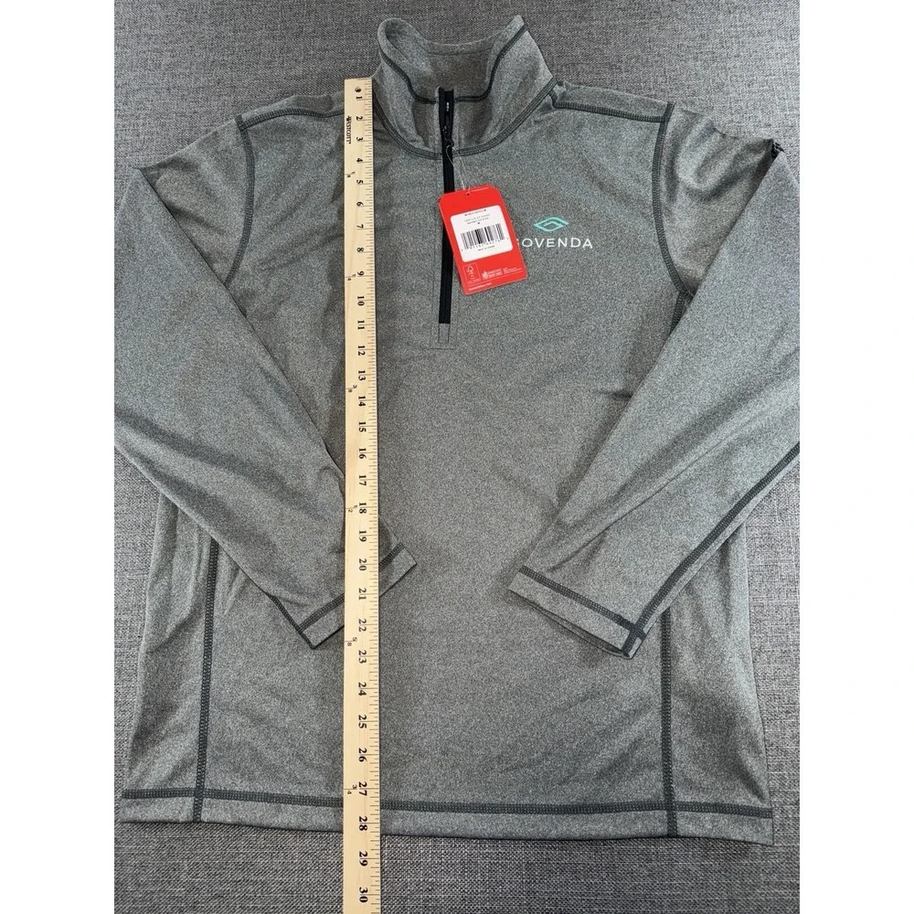 The North Face Tech 1/4 Zip Fleece Pullover Gray‎ Men's Medium Covenda Logo NWT